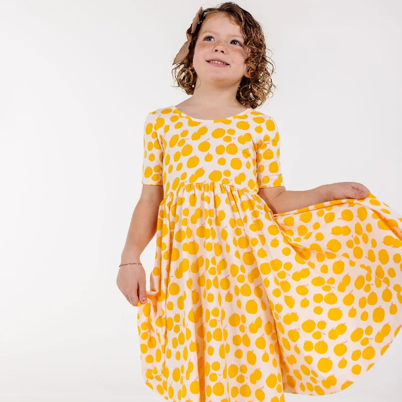 The Short Sleeve Ballet Dress in Sweet Citrus