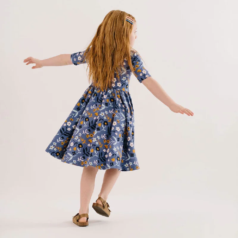 The Short Sleeve Ballet Dress in Underwater Florals