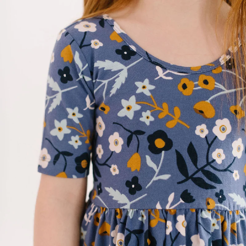 The Short Sleeve Ballet Dress in Underwater Florals