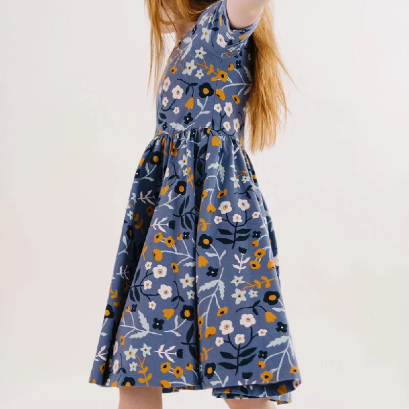 The Short Sleeve Ballet Dress in Underwater Florals