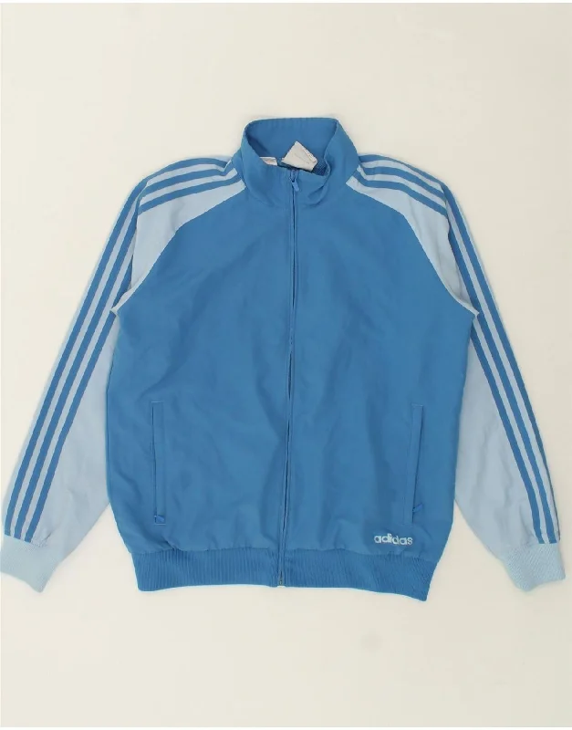 Winter-Ready Men's CoatsADIDAS Boys Graphic Tracksuit Top Jacket 13-14 Years Blue Colourblock