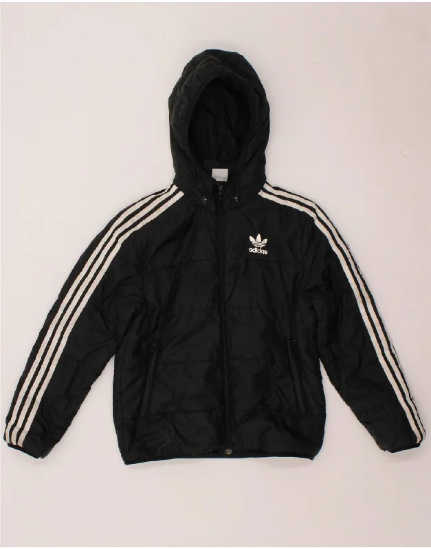 Men's Coats for RunningADIDAS Boys Hooded Padded Jacket 10-11 Years Black Polyester