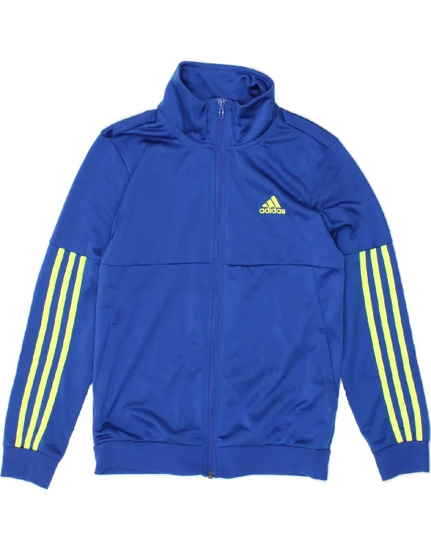 Men's Coats for LayeringADIDAS Boys Tracksuit Top Jacket 10-11 Years Blue Polyester