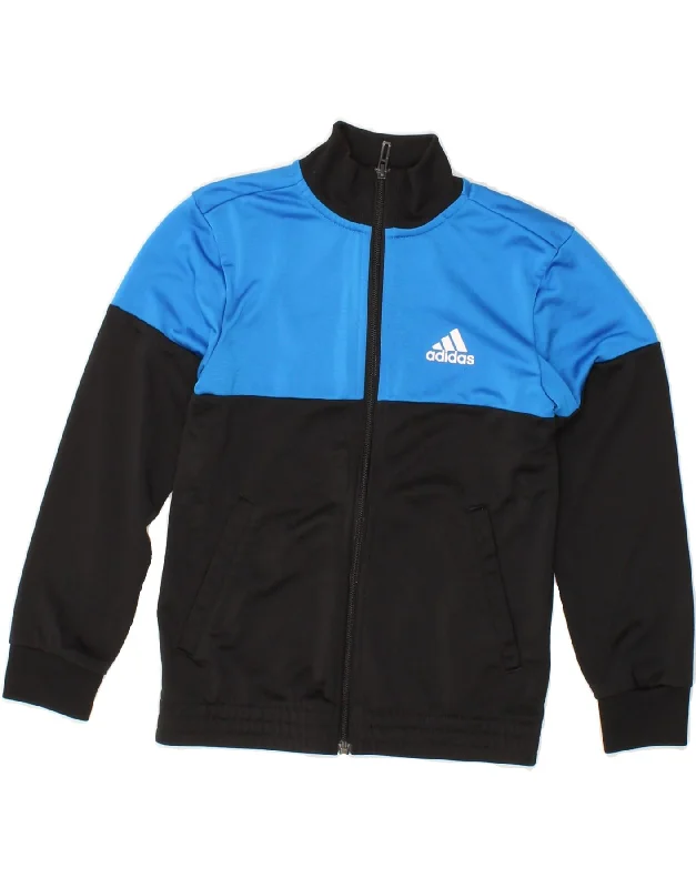 Men's Coats for City WearADIDAS Boys Tracksuit Top Jacket 7-8 Years  Black Colourblock Polyester