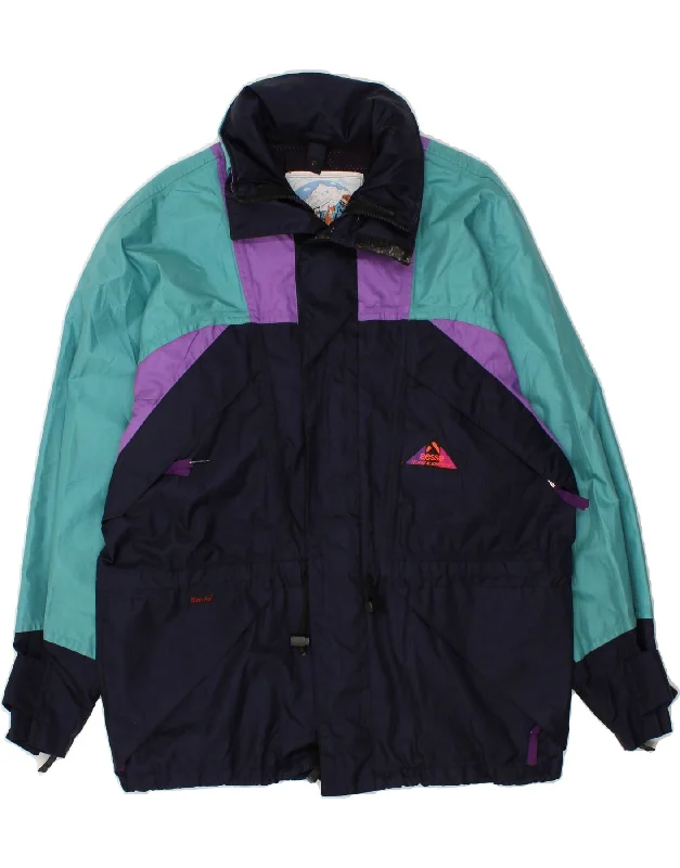 Comfortable Men's ParkasAESSE Mens Windbreaker Jacket UK 36 Small Navy Blue Colourblock Polyester Comfortable Men's ParkasAESSE Mens Windbreaker Jacket UK 36 Small Navy Blue Colourblock Polyester
