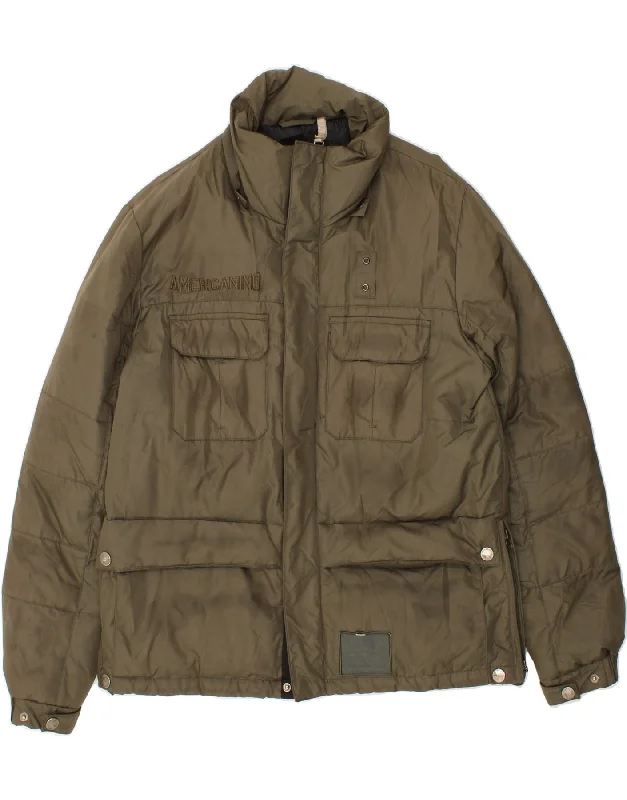 Men's Coats with Inner PocketsAMERICANINO Mens Utility Jacket UK 38 Medium Khaki