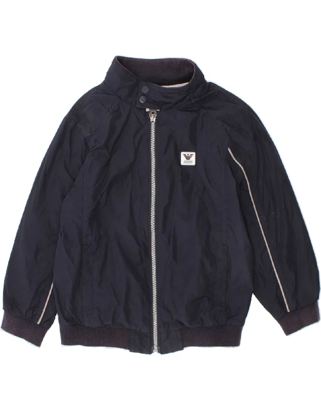 Classic Men's Trench CoatsARMANI JUNIOR Boys Bomber Jacket 3-4 Years Navy Blue Polyester