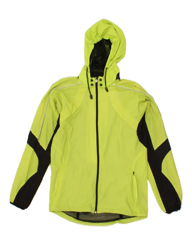 Winter-Ready Men's CoatsASICS Mens Hooded Rain Jacket UK 38 Medium Green Colourblock Polyester