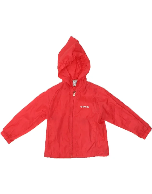Men's Coats for Mild WeatherBRUGI Girls Hooded Rain Jacket 3-4 Years Red Polyester