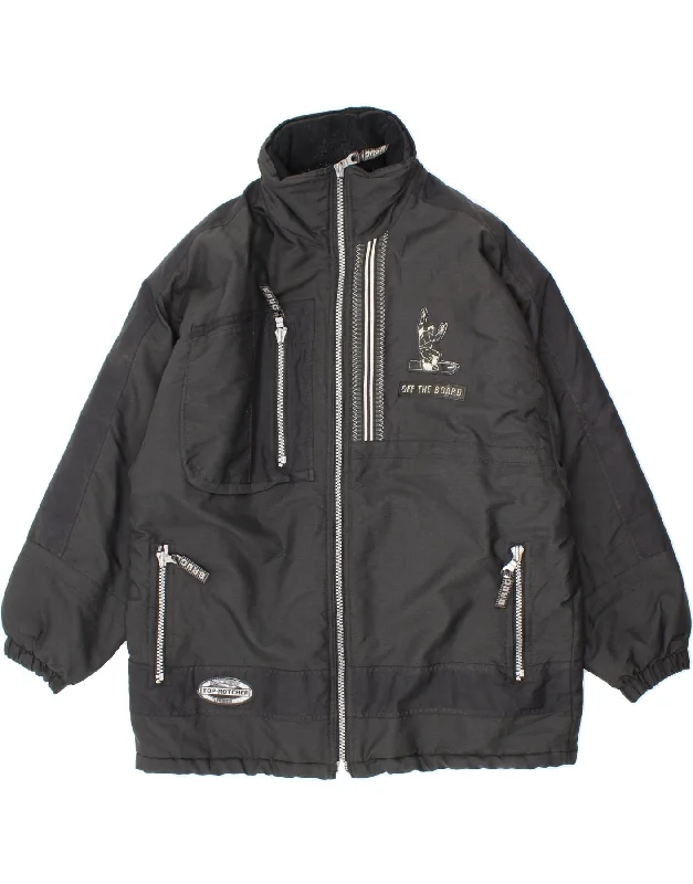 Men's Coats for Rainy WeatherBRUGI Mens Hooded Windbreaker Jacket IT 50 Large Black Polyamide