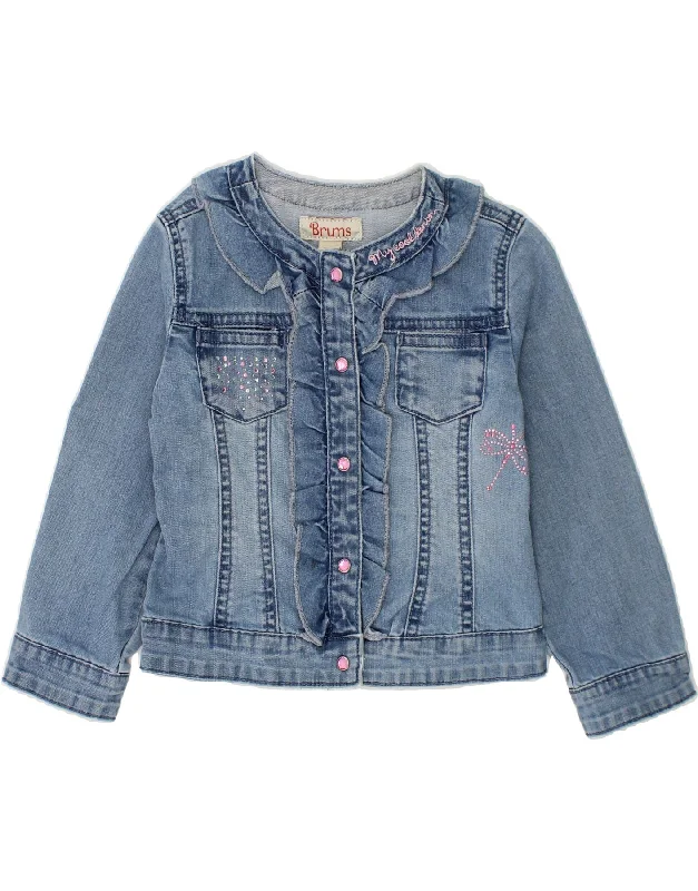 Men's Coats with Velcro ClosuresBRUMS Baby Girls Denim Jacket 18-24 Months Blue Cotton