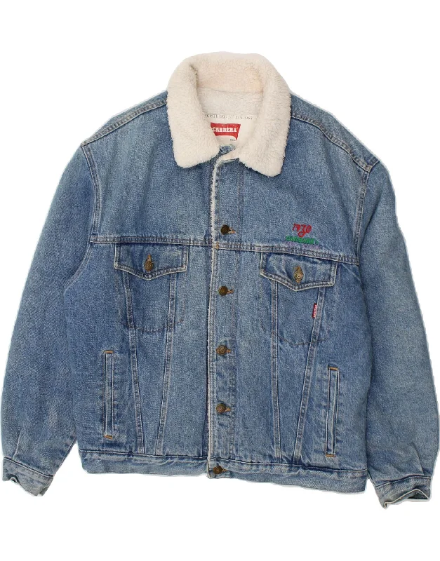 Men's Coats with Adjustable HemsCARRERA Mens Denim Sherpa Jacket UK 40 Large Blue Cotton Men's Coats with Adjustable HemsCARRERA Mens Denim Sherpa Jacket UK 40 Large Blue Cotton