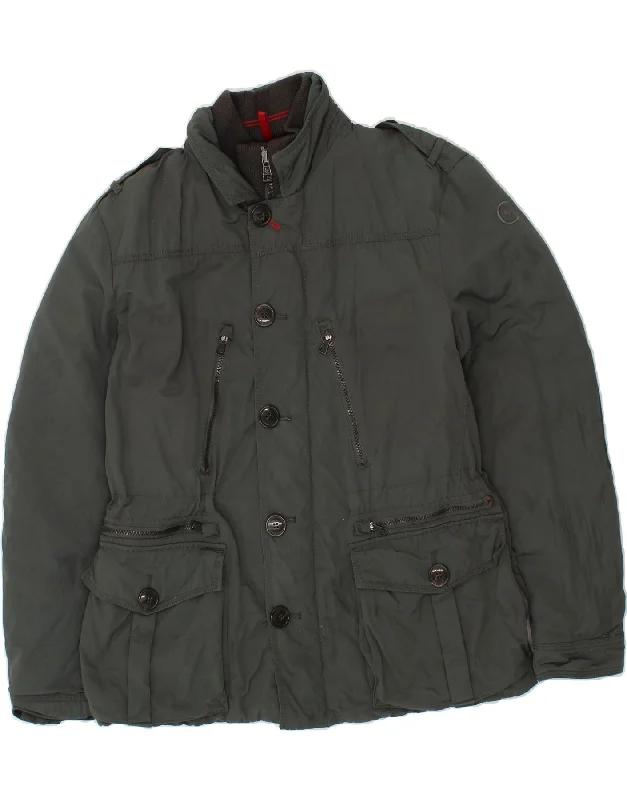Men's Coats with Hidden PocketsCERRUTI 1881 Mens Military Padded Jacket UK 44 2XL Grey Polyamide Men's Coats with Hidden PocketsCERRUTI 1881 Mens Military Padded Jacket UK 44 2XL Grey Polyamide