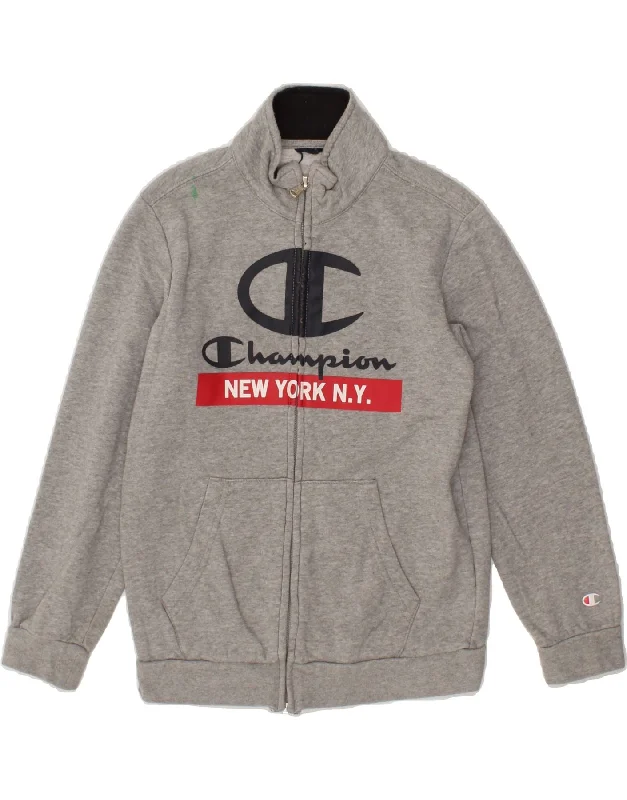 Men's Coats with Slim FitsCHAMPION Boys Graphic Tracksuit Top Jacket 8-9 Years Grey