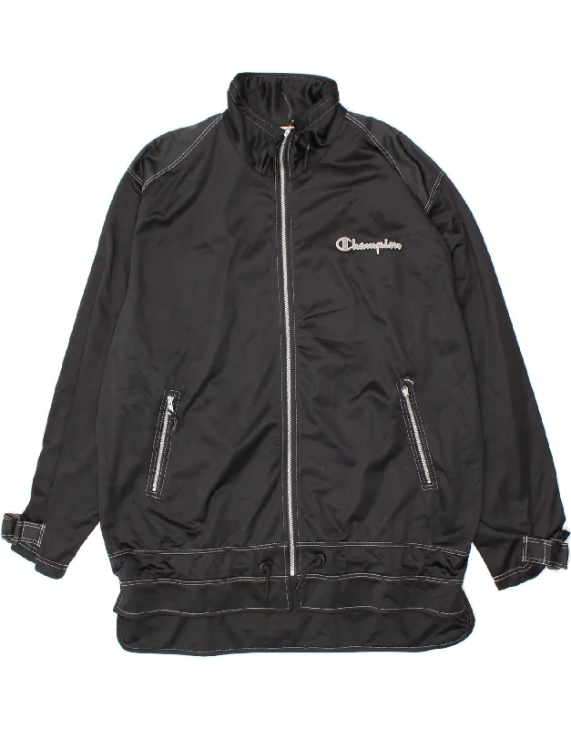 Men's Coats for RunningCHAMPION Mens Graphic Bomber Jacket UK 44 2XL Black