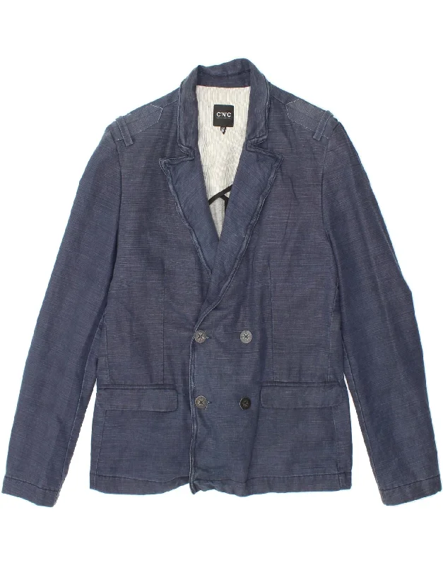 Men's Coats for HikingCNC COSTUME NATIONAL Mens Double Breasted Blazer Jacket UK 34 XS Blue