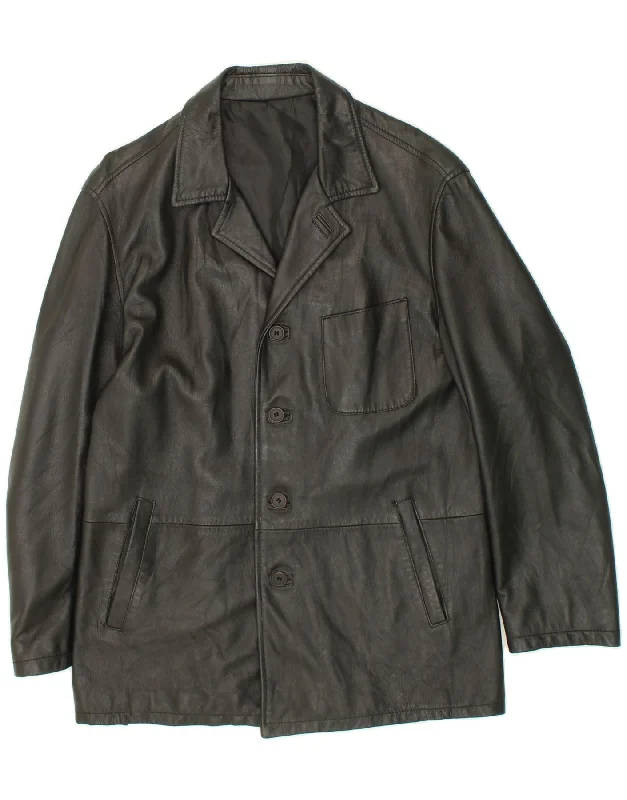 Men's Coats with Ripstop FabricCONBIPEL Mens Leather Jacket IT 48 Medium Black Leather