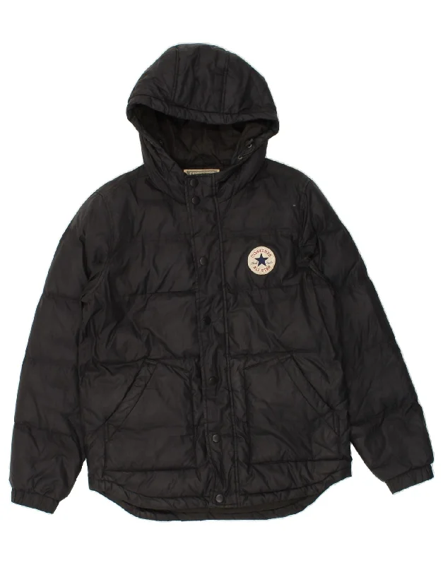 Designer Men's OvercoatsCONVERSE Mens Hooded Padded Jacket UK 36 Small Black Polyester Designer Men's OvercoatsCONVERSE Mens Hooded Padded Jacket UK 36 Small Black Polyester