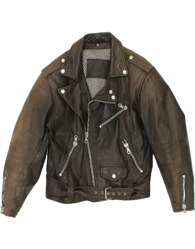 Men's Coats for WalkingDAINESE Mens Leather Biker Jacket IT 46 Small Black