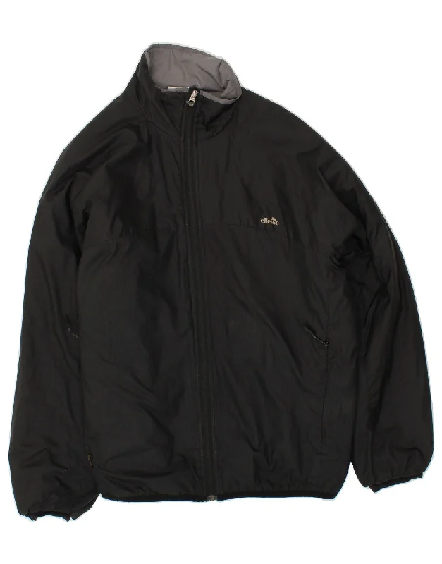 Men's Coats for Snowy WeatherELLESSE Mens Bomber Jacket UK 40 Large Black Polyester