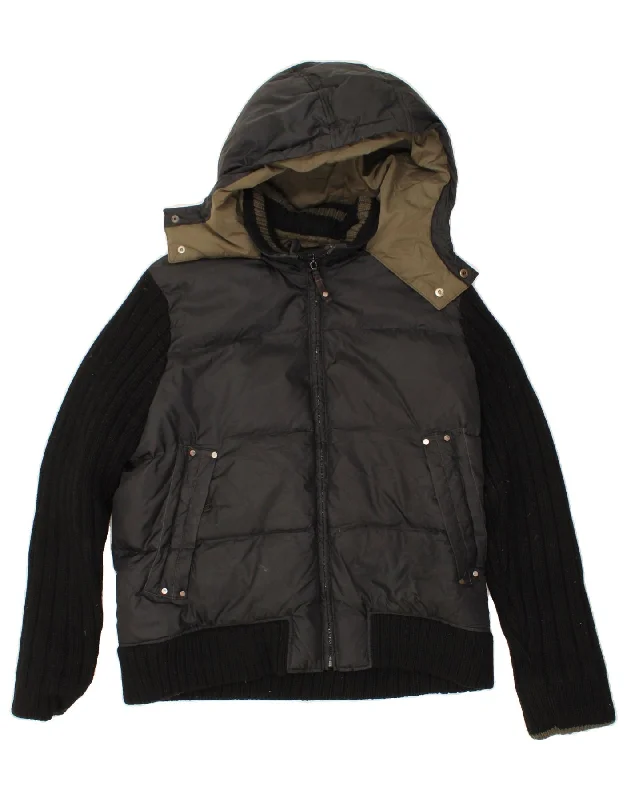 Men's Coats with Adjustable HemsENERGIE Mens Hooded Padded Jacket UK 44 2XL Black Colourblock Polyamide Men's Coats with Adjustable HemsENERGIE Mens Hooded Padded Jacket UK 44 2XL Black Colourblock Polyamide