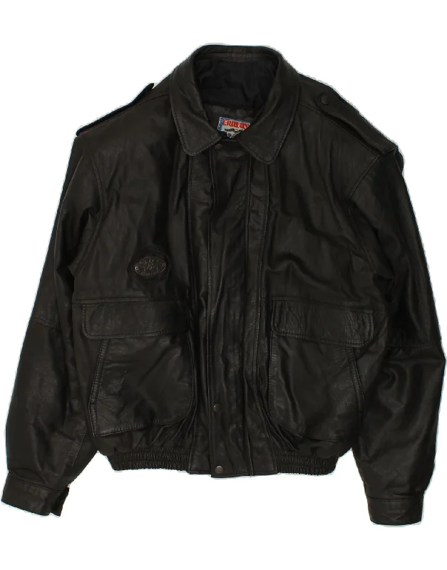 Men's Coats with Vintage StyleERREUNO Mens Leather Jacket UK 40 Large Brown Leather
