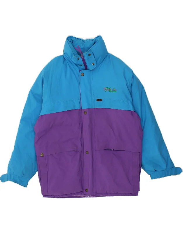 Men's Coats with Multi-Pocket DesignFILA Mens Hooded Windbreaker Jacket UK 42 XL Blue Colourblock Polyamide Men's Coats with Multi-Pocket DesignFILA Mens Hooded Windbreaker Jacket UK 42 XL Blue Colourblock Polyamide