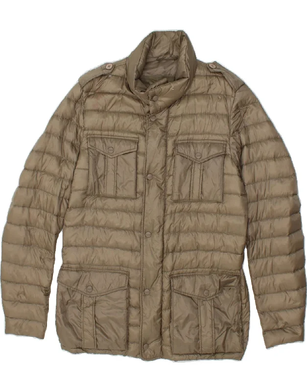 Elegant Men's Wool CoatsHERNO Mens Padded Jacket IT 50 Large Beige Nylon