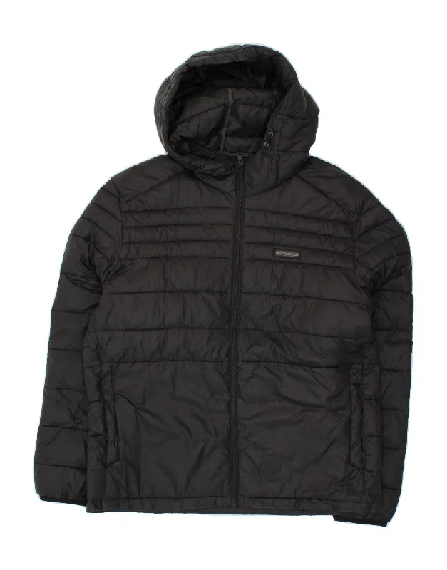 Versatile Men's Pea CoatsJACK & JONES Mens Hooded Padded Jacket UK 44 2XL Black