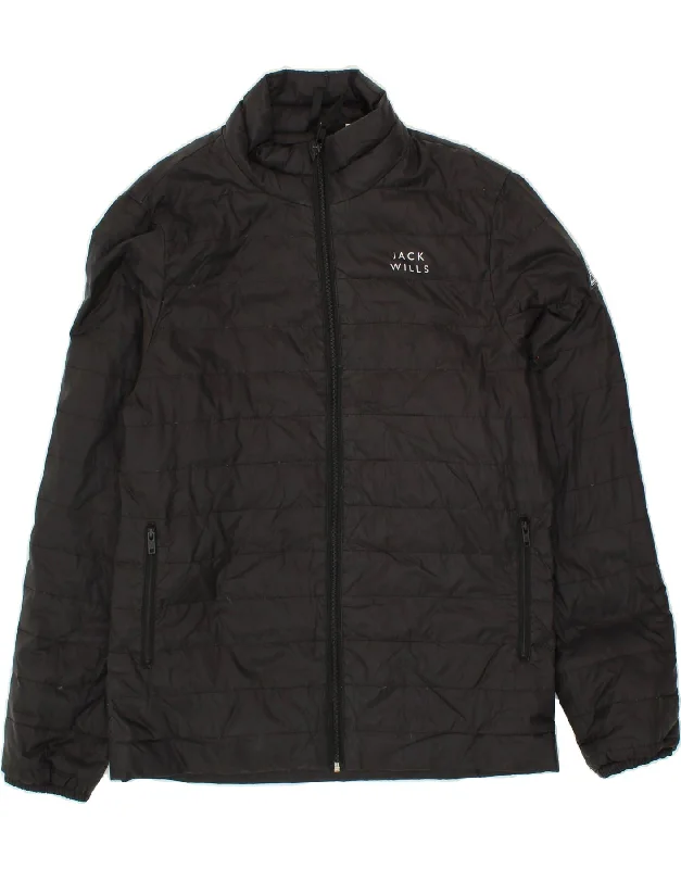 Unique Men's Flight JacketsJACK WILLS Mens Padded Jacket UK 38 Medium Black Nylon