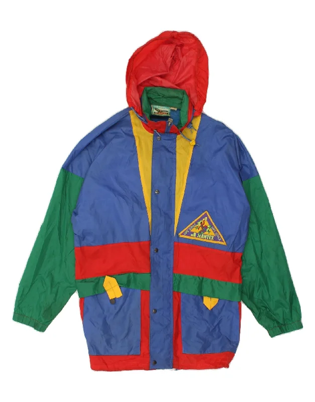 Trendy Men's Anorak JacketsJEANTEX Mens Hooded Rain Jacket UK 38 Medium Multicoloured Colourblock Trendy Men's Anorak JacketsJEANTEX Mens Hooded Rain Jacket UK 38 Medium Multicoloured Colourblock
