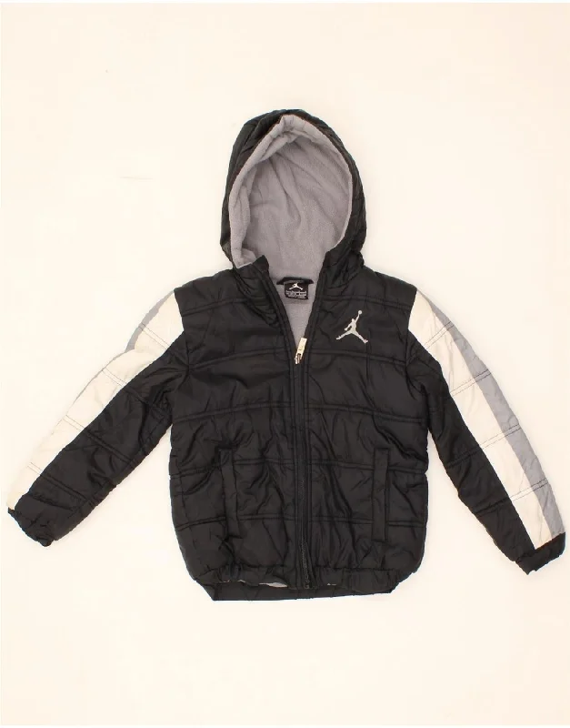 Comfortable Men's ParkasJORDAN Boys Hooded Padded Jacket 6-7 Years Large Black Colourblock Comfortable Men's ParkasJORDAN Boys Hooded Padded Jacket 6-7 Years Large Black Colourblock