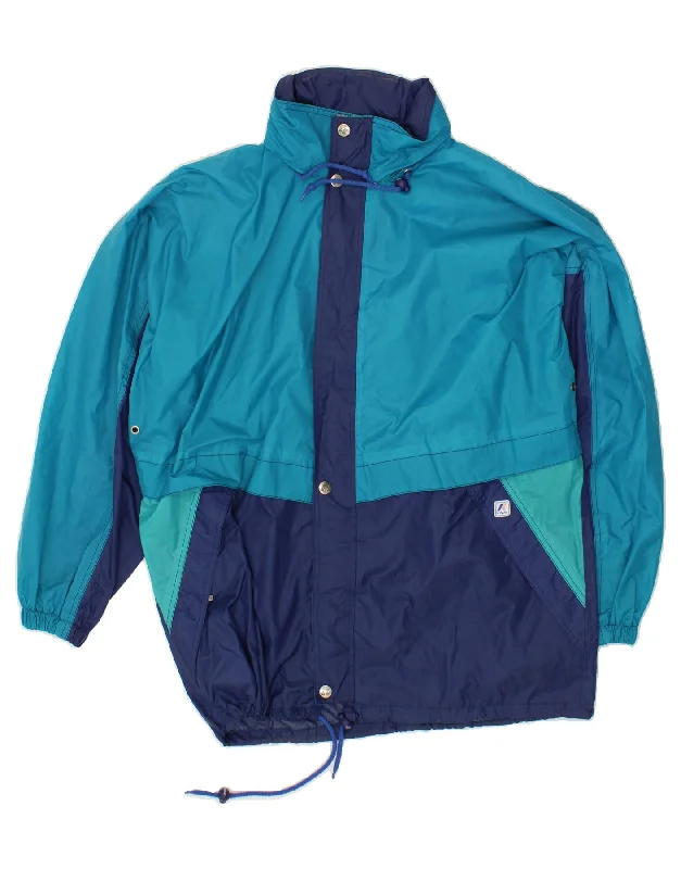 Men's Coats for Rainy WeatherK-WAY Mens Hooded Rain Jacket UK 40 Large Blue Colourblock Polyamide Men's Coats for Rainy WeatherK-WAY Mens Hooded Rain Jacket UK 40 Large Blue Colourblock Polyamide