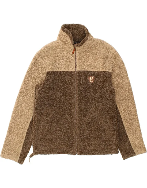 Men's Coats with Chest PocketsKENVELO Mens Fleece Jacket UK 38 Medium Brown Colourblock Men's Coats with Chest PocketsKENVELO Mens Fleece Jacket UK 38 Medium Brown Colourblock