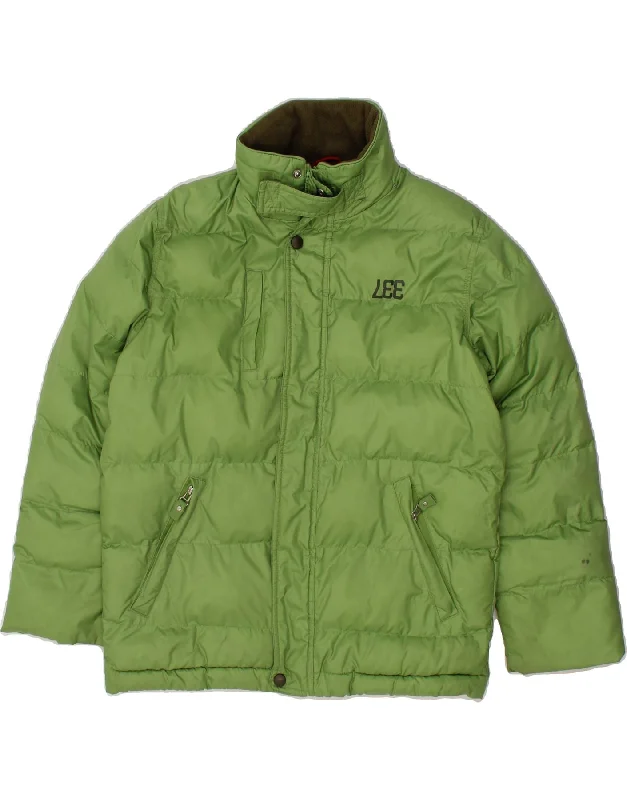 Men's Coats with Velcro ClosuresLEE Boys Padded Jacket 9-10 Years Small Green Polyester Men's Coats with Velcro ClosuresLEE Boys Padded Jacket 9-10 Years Small Green Polyester