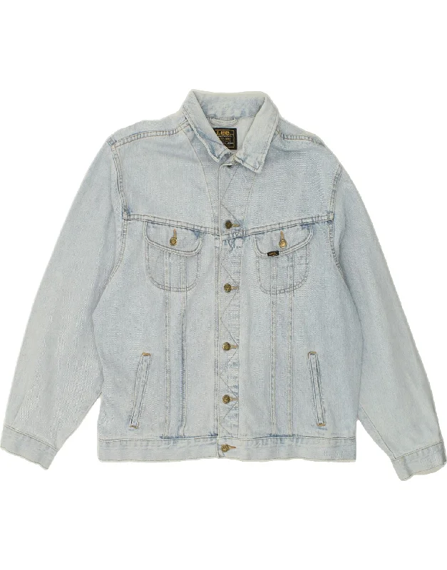 Men's Coats with Chest PocketsLEE Mens Denim Jacket UK 44 2XL Blue Cotton