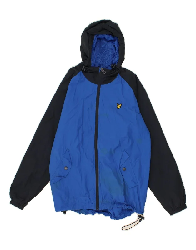 Men's Coats for BikingLYLE & SCOTT Mens Hooded Rain Jacket UK 40 Large Blue Colourblock Nylon Men's Coats for BikingLYLE & SCOTT Mens Hooded Rain Jacket UK 40 Large Blue Colourblock Nylon