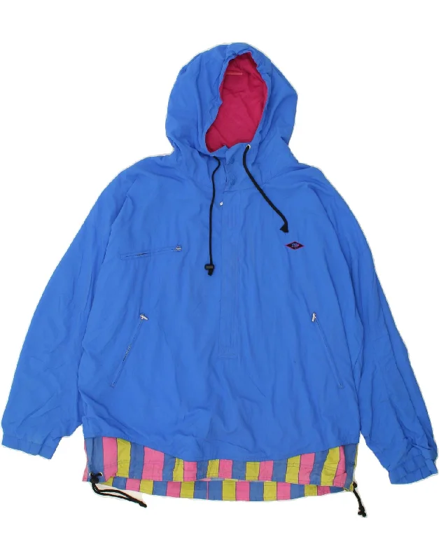 Unique Men's Flight JacketsMASTER Mens Pullover Hooded Rain Jacket UK 40 Large Blue Colourblock Unique Men's Flight JacketsMASTER Mens Pullover Hooded Rain Jacket UK 40 Large Blue Colourblock