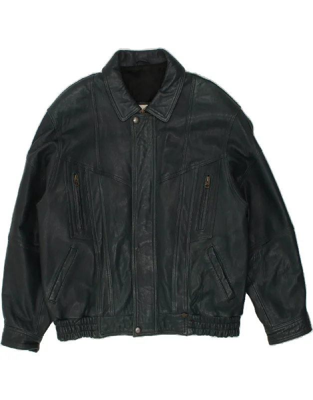 Modern Men's Field JacketsMAX Mens Leather Jacket UK 40 Large Green Leather