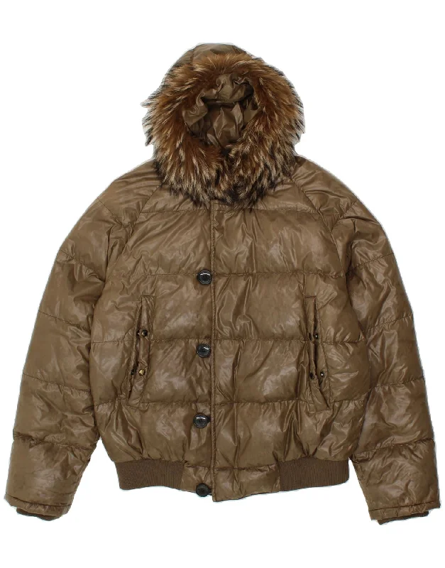 Men's Coats for SpringMONCLER Mens Hooded Padded Jacket Size 4 XL Beige