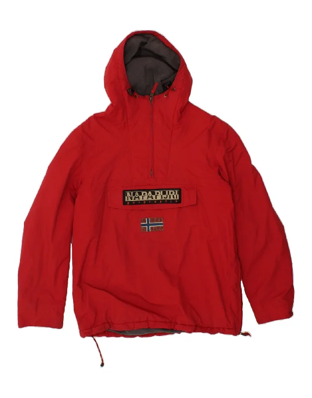 Casual Men's Bomber JacketsNAPAPIJRI Mens Graphic Hooded Anorak Jacket UK 42 XL Red Polyester Casual Men's Bomber JacketsNAPAPIJRI Mens Graphic Hooded Anorak Jacket UK 42 XL Red Polyester