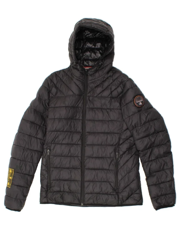 Luxurious Men's Cashmere CoatsNAPAPIJRI Mens Hooded Padded Jacket UK 40 Large Black Polyamide Luxurious Men's Cashmere CoatsNAPAPIJRI Mens Hooded Padded Jacket UK 40 Large Black Polyamide