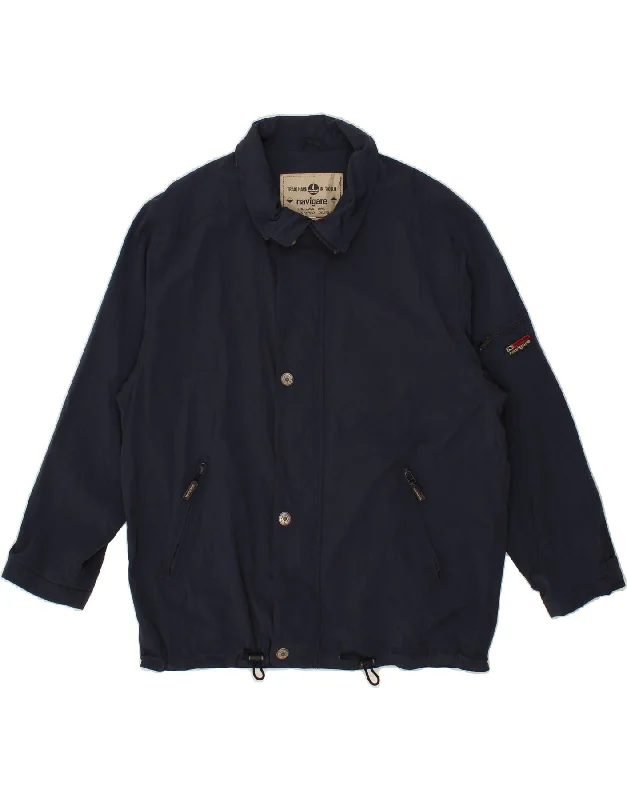 Men's Coats with Inner PocketsNAVIGARE Mens Bomber Jacket UK 42 XL Navy Blue
