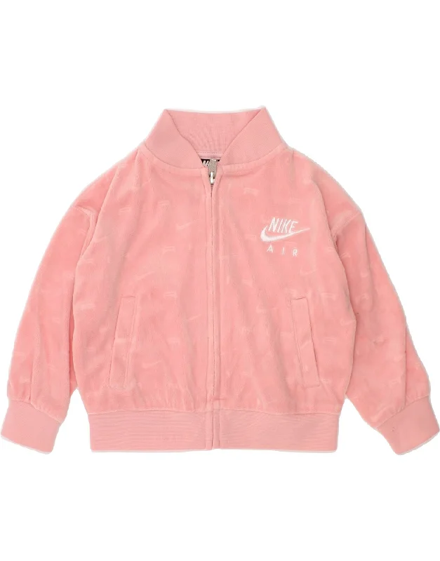 Casual Men's Bomber JacketsNIKE Baby Girls Abstract Pattern Fleece Jacket 12-18 Months Pink Polyester