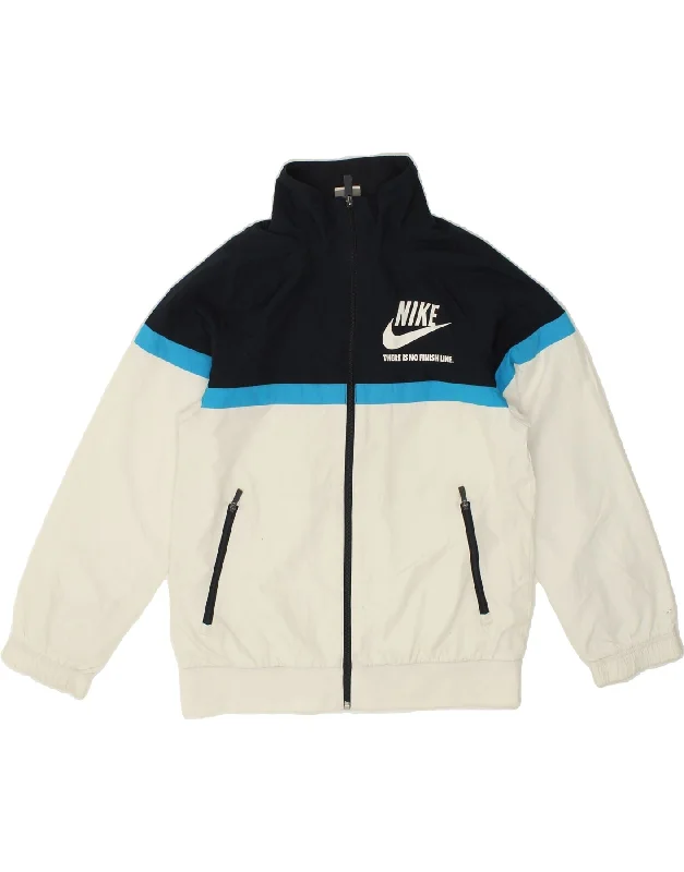 Men's Coats with Chest PocketsNIKE Boys Tracksuit Top Jacket 12-13 Years Large  Black Colourblock