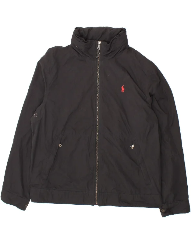Practical Men's RaincoatsPOLO RALPH LAUREN Mens Hooded Rain Jacket UK 40 Large Black Polyester Practical Men's RaincoatsPOLO RALPH LAUREN Mens Hooded Rain Jacket UK 40 Large Black Polyester