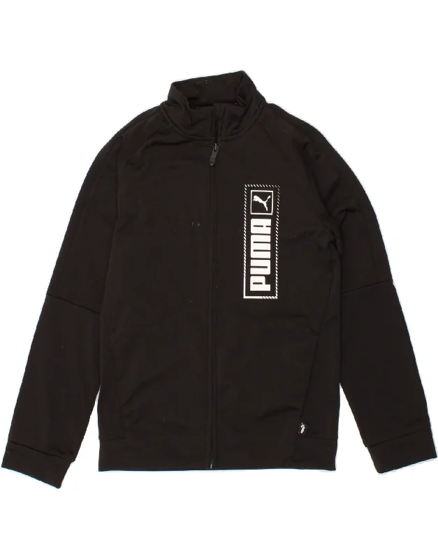 Men's Coats with Stretch FabricPUMA Boys Graphic Tracksuit Top Jacket 11-12 Years Black Polyester Men's Coats with Stretch FabricPUMA Boys Graphic Tracksuit Top Jacket 11-12 Years Black Polyester