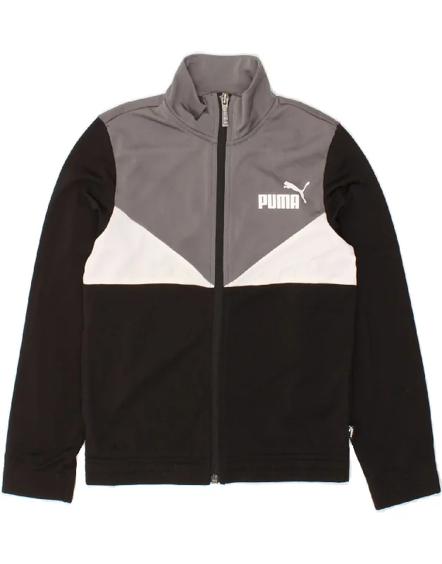 Men's Coats for TravelPUMA Boys Tracksuit Top Jacket 7-8 Years Black Colourblock Polyester