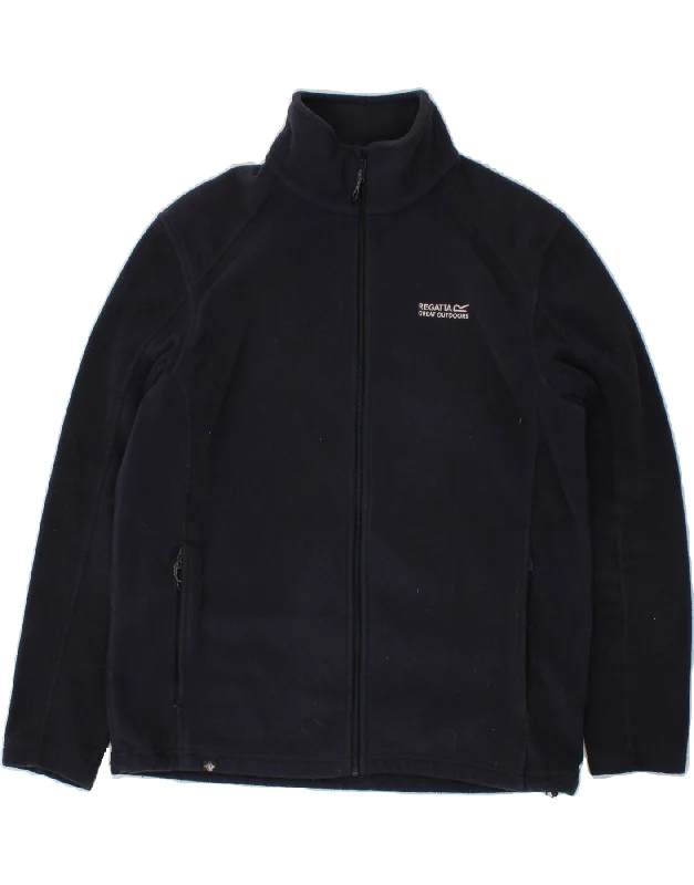 Weather-Resistant Men's CoatsREGATTA Mens Fleece Jacket UK 40 Large Navy Blue Polyester Weather-Resistant Men's CoatsREGATTA Mens Fleece Jacket UK 40 Large Navy Blue Polyester