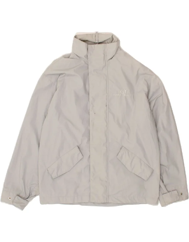 Men's Coats for Short MenSERGIO TACCHINI Mens Bomber Jacket UK 36 Small Grey Cotton